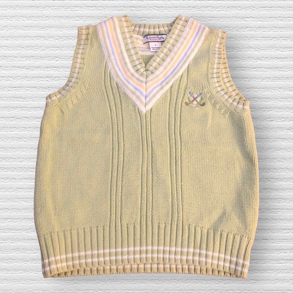 Kitestrings by Hartstrings 4 Green Knit Golf Vest
